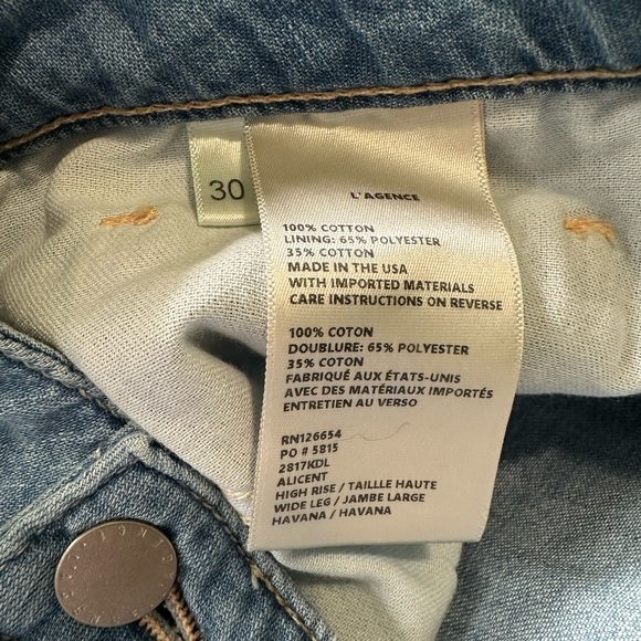 NWT L’AGENCE Alicent Wide-Leg Jeans in Havana. Size 30. - Picture 7 of 8
